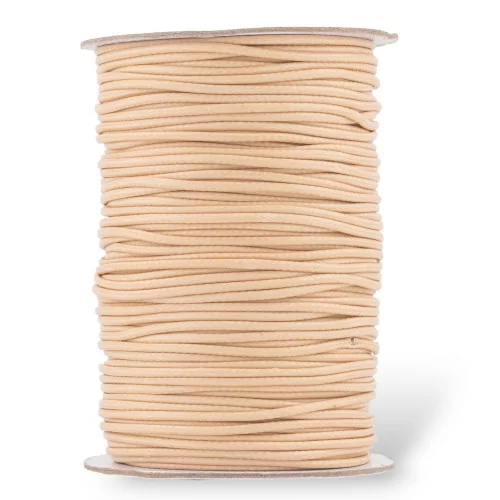 Cordon Coton Ciré 1,5mm 80 Mètres Beige