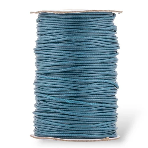 Cordon de Coton Ciré 1,5 mm 80 Mètres Bleu Sarcelle Foncé