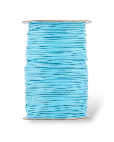 Cordone Cordoncino In Cotone Cerato 1,5mm 80mt Azzurro-CORDONCINO CERATO | Worldofjewel.com