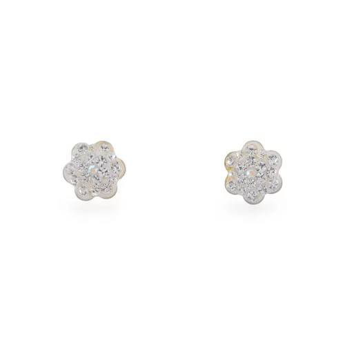 8mm Star Rhinestone Silver Stud Earrings