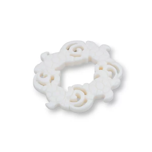 Bone Component 37x40mm 4 Turtles 1pc