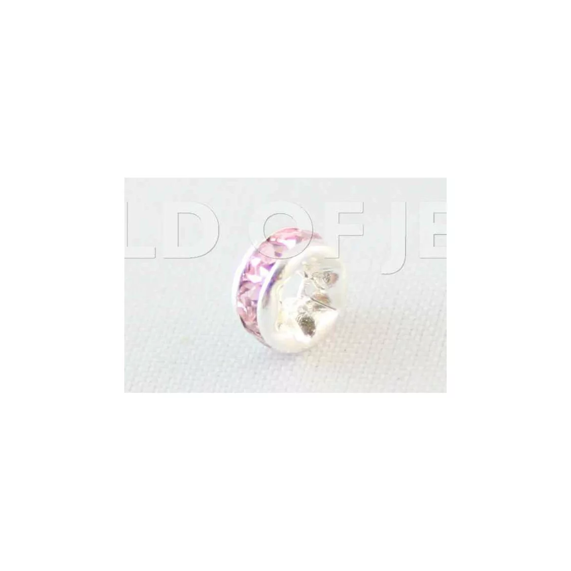 Distanziatore Rondelle Strass Di Ottone Qualita' Repubblica Ceca 4mm Argentato 100pz Rosa-CONNETTORI CON STRASS | Worldofjewel.com