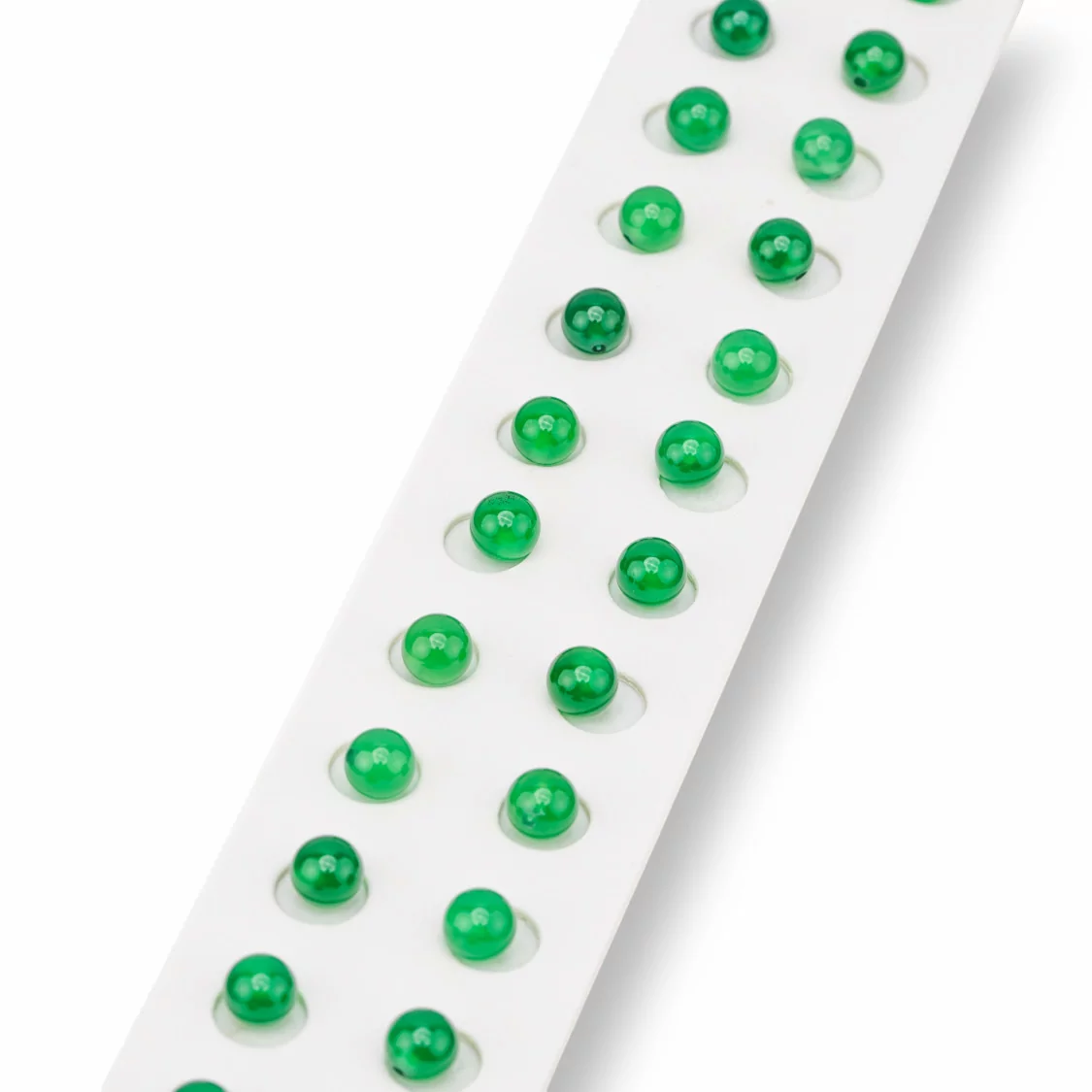 Perline Mezzo Foro Agata Verde Tondo Liscio 4mm 24pz-PERLINE MEZZO FORO | Worldofjewel.com