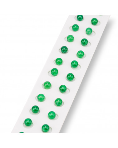 Perline Mezzo Foro Agata Verde Tondo Liscio 4mm 24pz-PERLINE MEZZO FORO | Worldofjewel.com