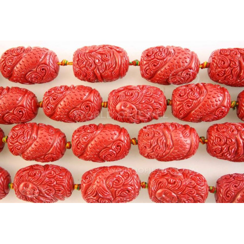 Resina Barilotto 15x25mm 12pz Rosso-RESINA A FILO | Worldofjewel.com