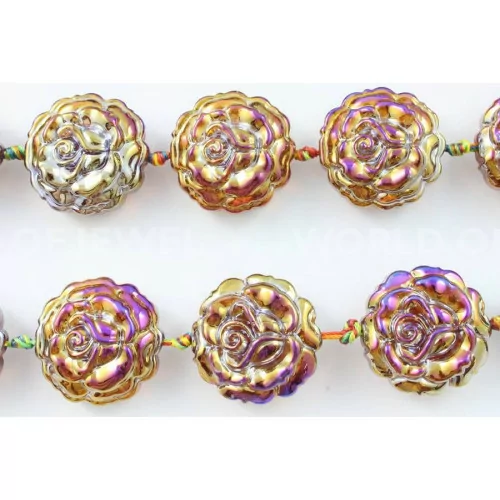 Rose di Cristallo Smaltato 28mm 12pz Boreale 2-CRISTALLI A FILO | Worldofjewel.com