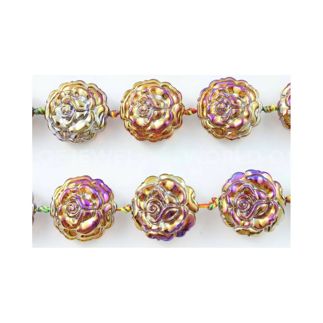 Rose di Cristallo Smaltato 28mm 12pz Boreale 2-CRISTALLI A FILO | Worldofjewel.com