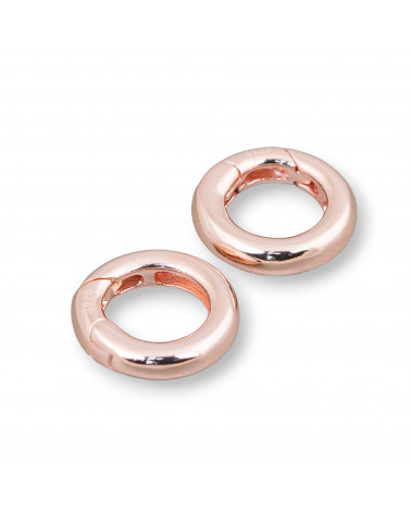 Chiusura Di Argento 925 Gancio A Ciambella Con Molla 16mm Canna 3,0mm 2pz Oro Rosa-CHIUSURE DI ARGENTO | Worldofjewel.com