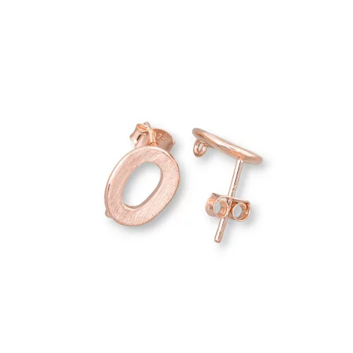 Base pour boucles d'oreilles en argent 925 avec tige zéro ondulée 8,5x11mm 4 paires or rose satiné