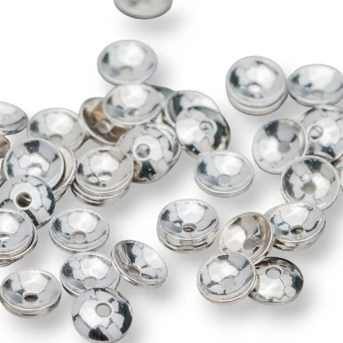 Coupelles Lisse en Argent 925 10mm 5gr 16pcs Environ Plaqué Rhodié