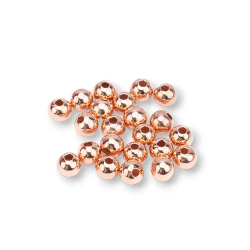 Distanzkugeln aus 925er Silber, 3 mm, Loch 1,5 mm, 5 g, 80 Stück, ca. Roségold