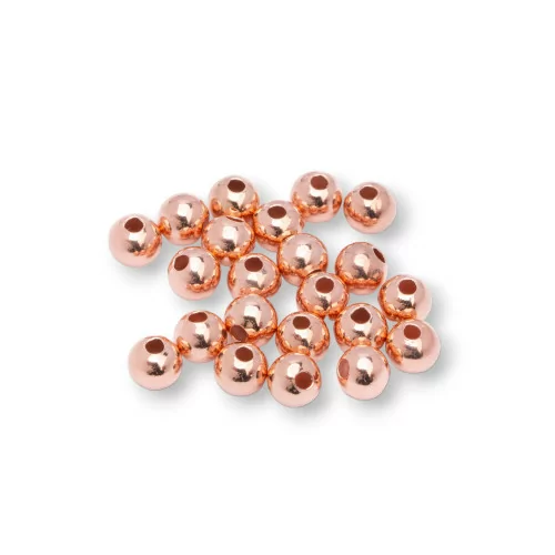 Abstandshalter aus 925er Silber, Kugeln, 4 mm, Loch 1,5 mm, 5 g, ca. 50 Stück. Roségold