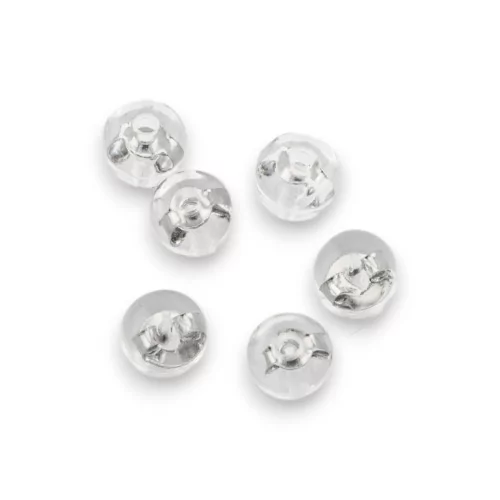 Mèche Papillon pour Boucles d'Oreilles Puces en Argent 925 Recouverte de Boule Transparente 5mm 40pcs Plaqué Rhodium