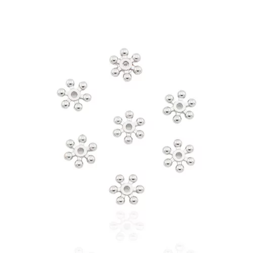 Distanziatori Rondelle Di Ottone Fiore 10x2mm 100gr Rodiato-CONNETTORI LISCI | Worldofjewel.com