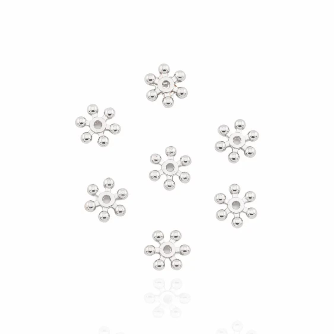 Distanziatori Rondelle Di Ottone Fiore 10x2mm 100gr Rodiato-CONNETTORI LISCI | Worldofjewel.com