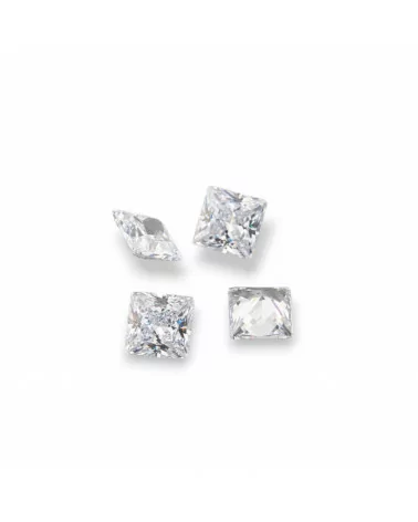 Gemma Cubic Zirconia Zircone Taglio Quadrato 10x10mm 4pz-PIETRE DA CASTONE E ZIRCONI | Worldofjewel.com