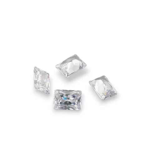 Cubic Zirconia Gem Rectangle Cut Zircon 10x14mm 4τμχ