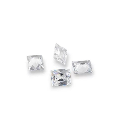 Gemma Cubic Zirconia Zircon Rectangle Cut 9x11mm 4pcs