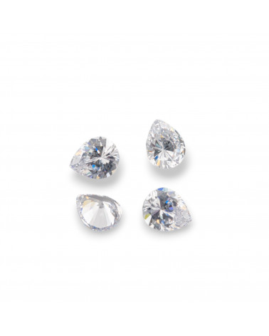 Gemma Cubic Zirconia Zircone Teardrop Pera 10x12mm 4pz-PIETRE DA CASTONE E ZIRCONI | Worldofjewel.com