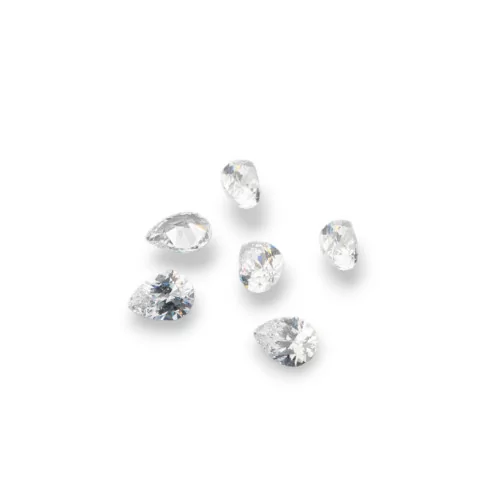 Gem Cubic Zirconia Zircon Teardrop Pear 6x8mm 10pcs