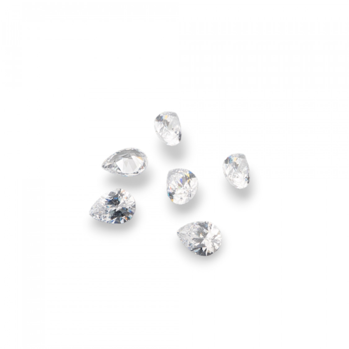 Gemma Cubic Zirconia Zircone Teardrop Pera 6x8mm 10pz-PIETRE DA CASTONE E ZIRCONI | Worldofjewel.com