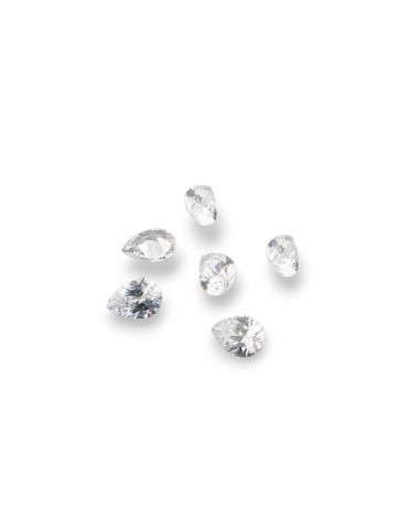 Gemma Cubic Zirconia Zircone Teardrop Pera 6x8mm 10pz-PIETRE DA CASTONE E ZIRCONI | Worldofjewel.com