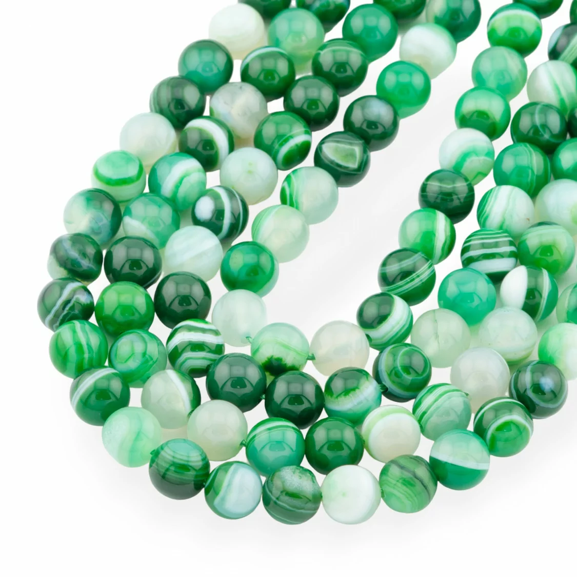 Agata Verde Striata Tondo Liscio 8mm-AGATA VERDE | Worldofjewel.com