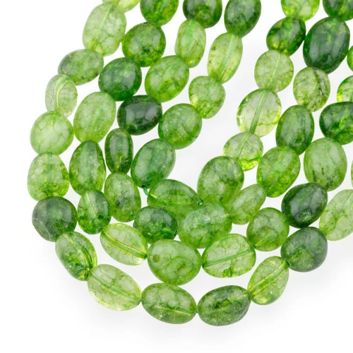 Rock Crystal Peridot Tumbled Stone 10-12mm