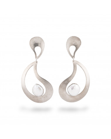 Orecchini Di Argento 925 Made in ITALY Con Perle Di Fiume Doppia Goccia-ARGENTO 925 DESIGN ITALY | Worldofjewel.com