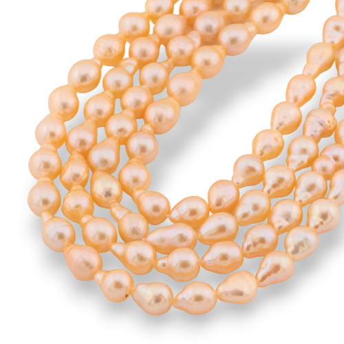 Small Baroque River Pearls With Pink Drops