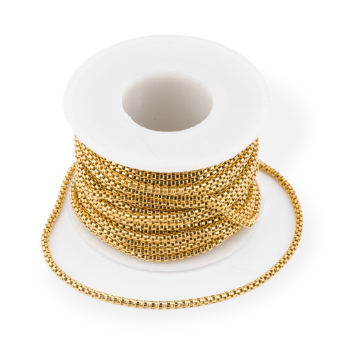 2.4mm 10 Meter Gold Plated Cobra Mesh Steel Chain MOD2