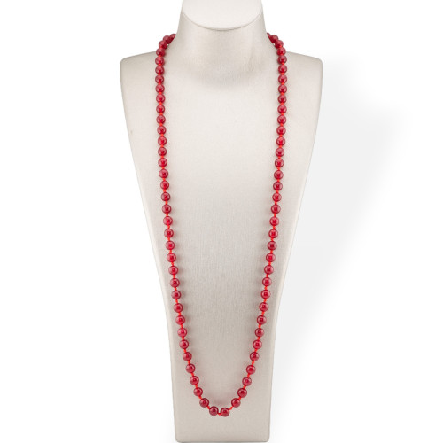 Charlestone Necklace 8mm Knotted Stones 120cm Carnelian