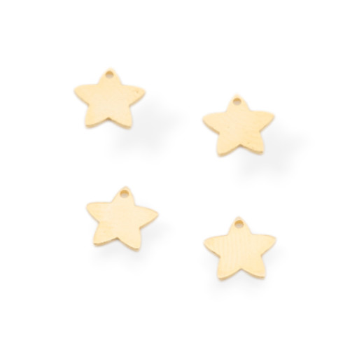 Bollatine Charms 925 Silver Star 6.5x0.5mm 5gr 32pcs Approx. Gold