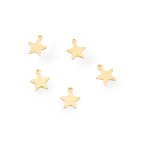 Bollatine Charms 925 Silver Star 7x0.7mm 5gr 32pcs Approx. Gold