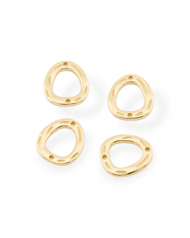 Componenti Connettore Di Argento 925 12x14mm 4pz Dorato-CONNETTORE FORO LARGO | Worldofjewel.com