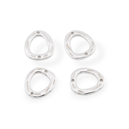 Composants de Connecteur en Argent 925 12x14mm 4pcs Plaqué Rhodium