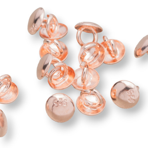 Gobelets cache-nœuds en argent 925 5 mm 7 g Or rose 63 pièces env.