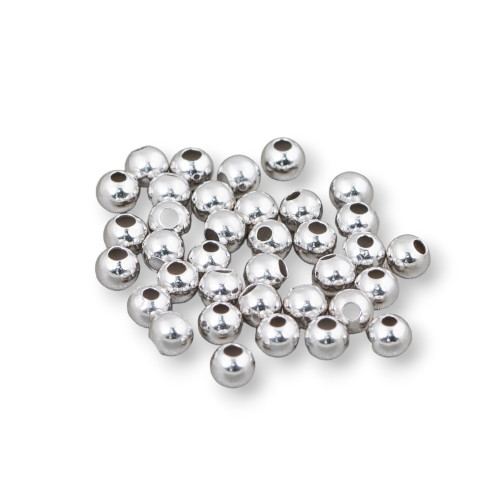 Boules Intercalaires en Argent 925 à Sertir 2,5mm 5gr 140pcs env. Plaqué rhodium