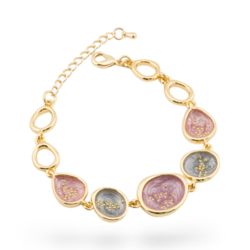 Enamelled Bijoux Bracelet Isabella Collection 1pc Gold MOD12