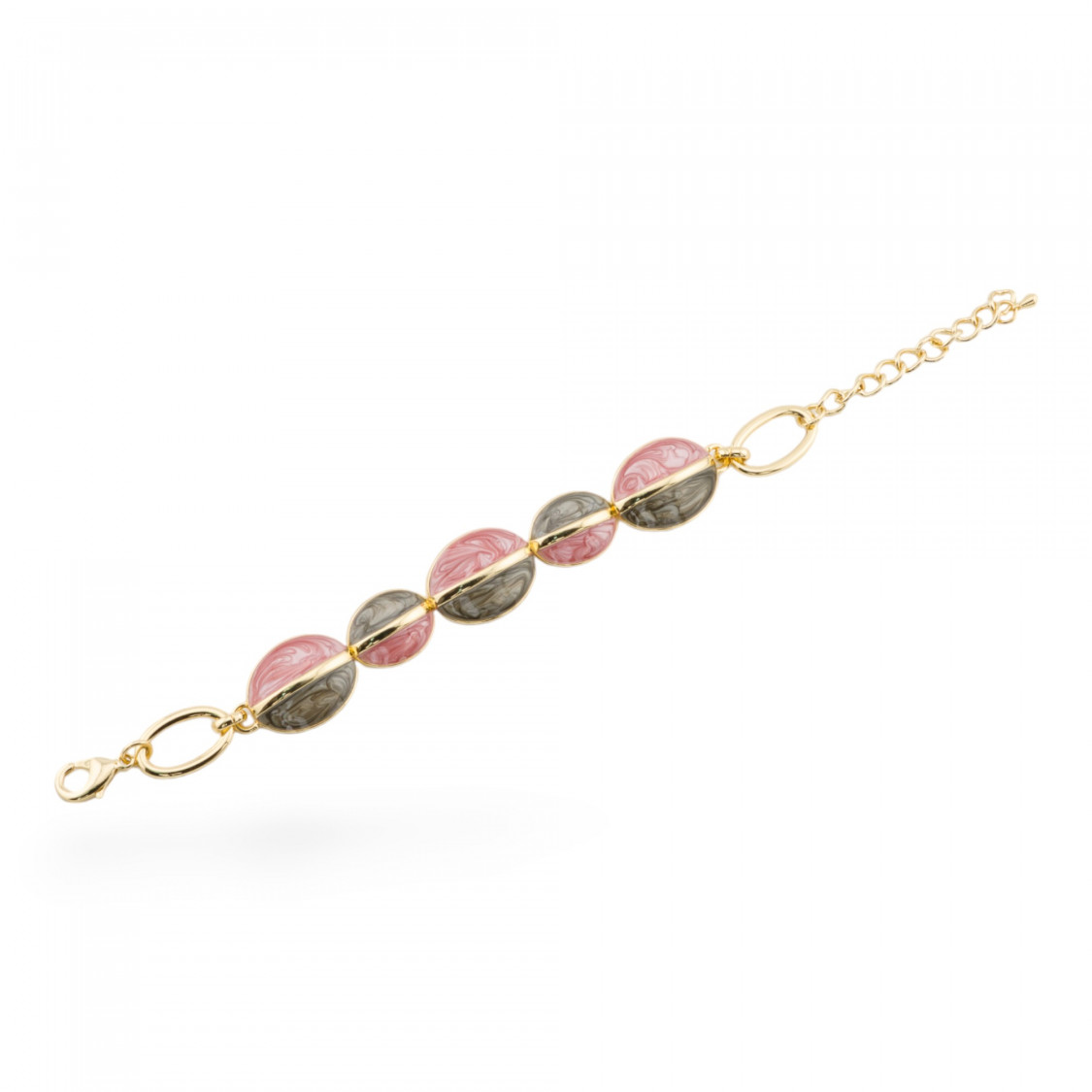 Bracciale Bijoux Smaltato Collezione Isabella 1pz Dorato MOD2-BRACCIALI BRONZO E OCCHIO DI GATTO | Worldofjewel.com