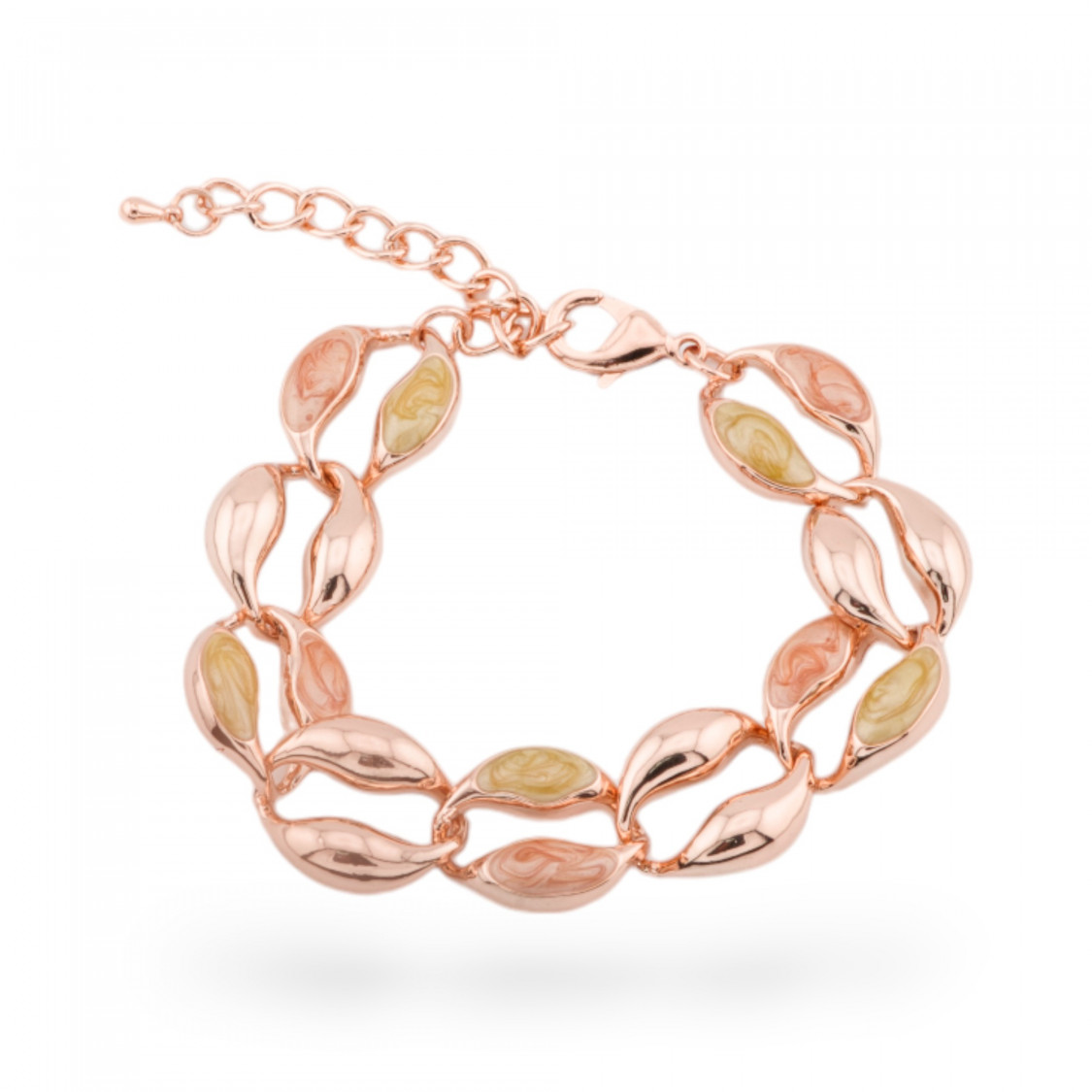 Bracciale Bijoux Smaltato Collezione Isabella 1pz Oro Rosa MOD5-BRACCIALI BRONZO E OCCHIO DI GATTO | Worldofjewel.com