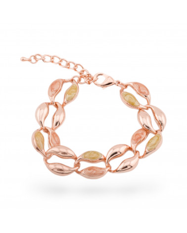 Bracciale Bijoux Smaltato Collezione Isabella 1pz Oro Rosa MOD5-BRACCIALI BRONZO E OCCHIO DI GATTO | Worldofjewel.com