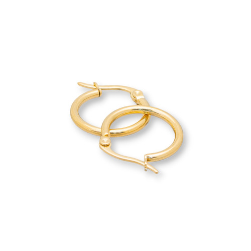 20mm 8 Pairs Gold Plated Smooth Steel Hoop Earrings