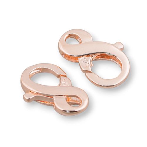 925 Silver Clasp Infinity Lobster Clasp 10x15mm 4pcs Rose Gold