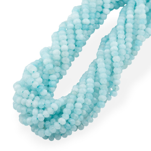 Jade Economic Line Faceted Rondelles 4x3mm Light Blue