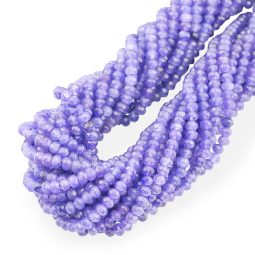 Jade Economic Line Faceted Rondelle 4x3mm Lavender