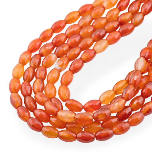 Carnelian Red Rice Faceted 8x12mm Mix