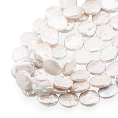 Perles de rivière plates baroques (REE) Blanc 50-55gr