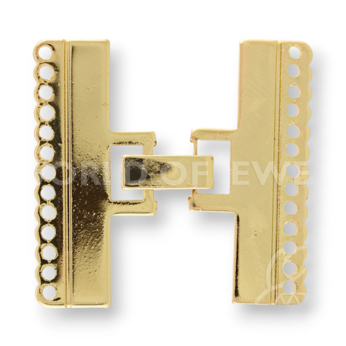 6pcs Gold Plated 13 Wire Flat Brass Clasp