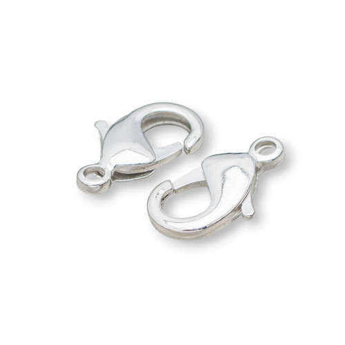 Nickelfree Brass Carabiner Clasp 12mm 240pcs Rhodium Plated